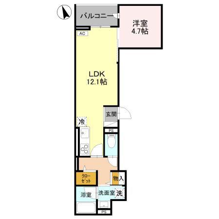 レジェンドワコー中央(1LDK/2階)の間取り写真