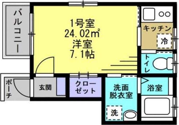 タウンハウス大森(1K/2階)の間取り写真