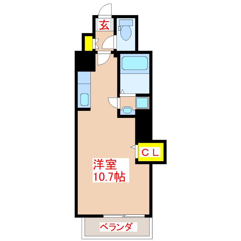 オーパスII(ワンルーム/2階)の間取り写真