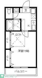ボナールAMANUMA(1K/2階)の間取り写真