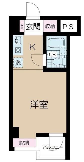クレイル両国(ワンルーム/2階)の間取り写真
