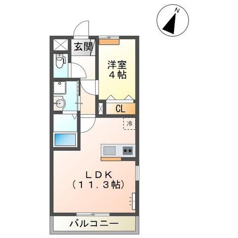 LIEBE AVENIR(1LDK/2階)の間取り写真