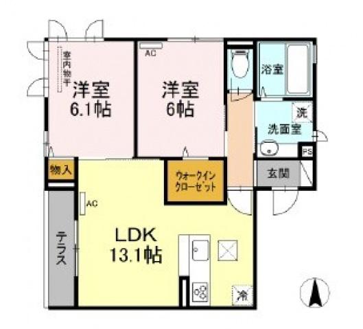 レジデンスSUMIHOU(2LDK/3階)の間取り写真