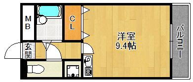 MARIMOマンション(ワンルーム/4階)の間取り写真