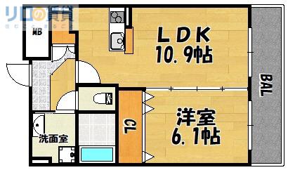 BENTLEY-TAS(1LDK/4階)の間取り写真