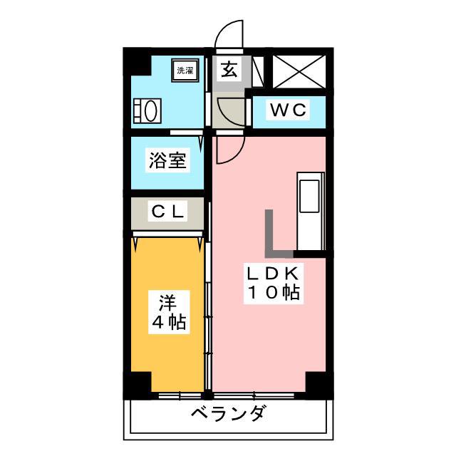 スカイヒルズ大手町(1LDK/5階)の間取り写真