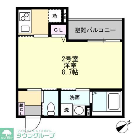ベイルーム矢部リエート(1K/2階)の間取り写真