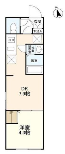 ウェルスクエアイズム中野坂上(1DK/4階)の間取り写真