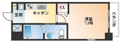 Mプラザ小阪駅前(1K/2階)の間取り写真