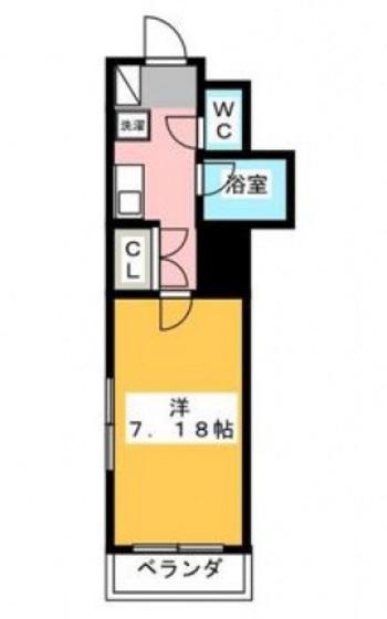 ワンライフ矢賀(1K/4階)の間取り写真