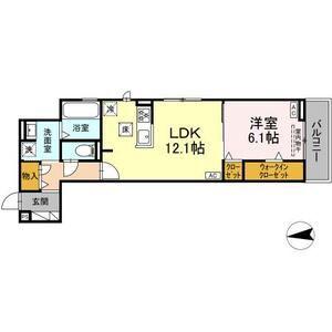 フェリシアーク(1LDK/1階)の間取り写真