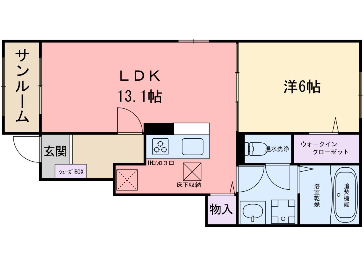 東風レジデンス A(1LDK/1階)の間取り写真