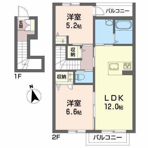 プレジデンス(2LDK/2階)の間取り写真