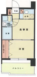 エステート・モア・薬院通(2K/12階)の間取り写真