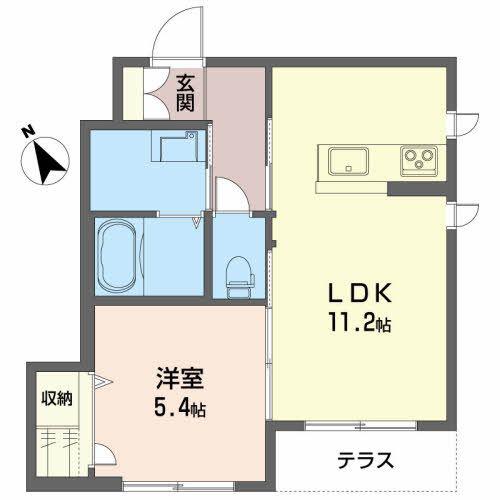 シャーメゾンフェスタ(1LDK/1階)の間取り写真