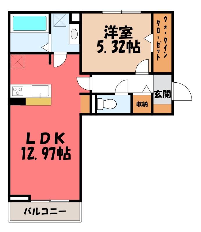カサソレイユ(1LDK/3階)の間取り写真