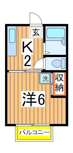 エコーハイツA(1K/1階)の間取り写真