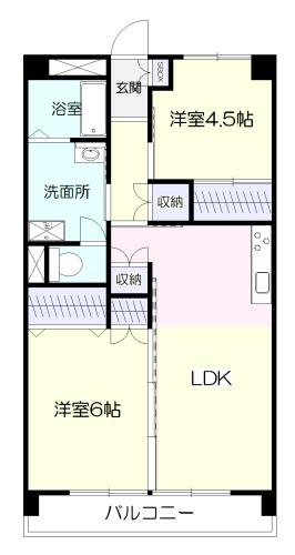 南町丸田マンション(1LDK/1階)の間取り写真
