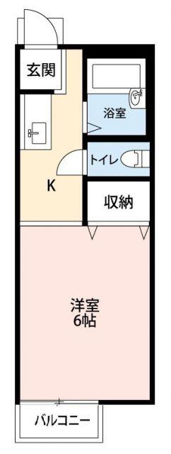 オークヴィラ(1K/2階)の間取り写真