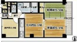 ライオンズプラザ亀戸(2SDK/9階)の間取り写真