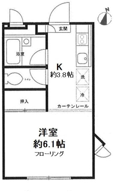 ルミエール(1K/2階)の間取り写真