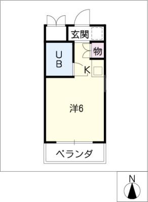 ハイツアサノB館(ワンルーム/2階)の間取り写真