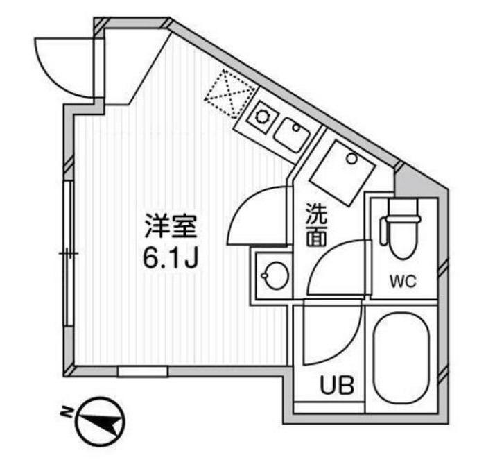 ベルコート赤坂(ワンルーム/3階)の間取り写真