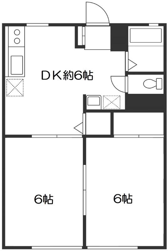 サンライフ219(2DK/1階)の間取り写真