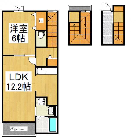 コート・フェリーチェ(1LDK/3階)の間取り写真