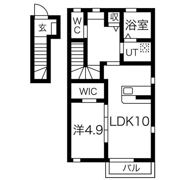 エスペランサ(1LDK/2階)の間取り写真