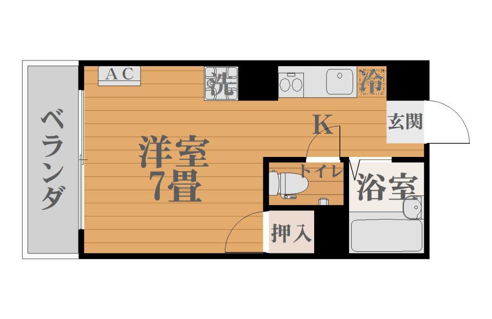 サンライズBLD(ワンルーム/5階)の間取り写真