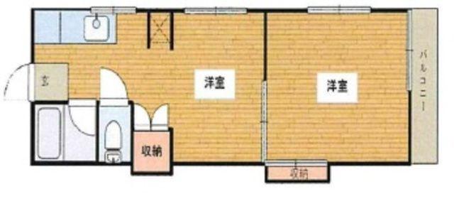 藤金ハイツ(1DK/2階)の間取り写真
