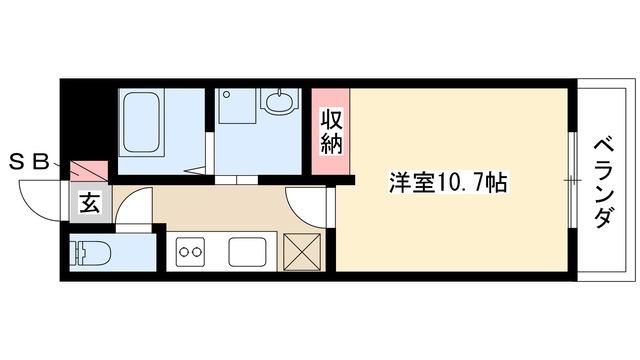リバパレス鶴舞(1K/4階)の間取り写真