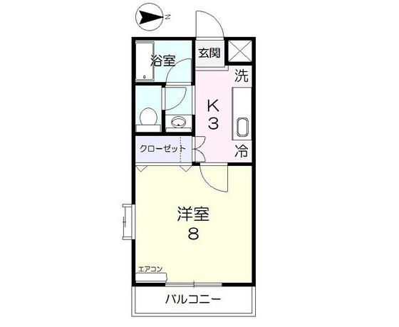 コーポ半田5(1K/1階)の間取り写真