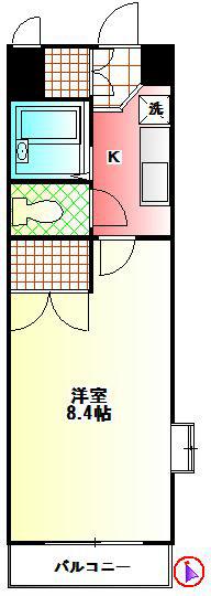 エクセルI(1K/2階)の間取り写真
