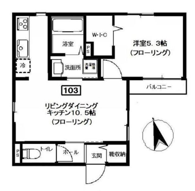 メゾン桜新町(1LDK/2階)の間取り写真
