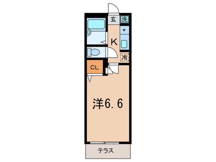 コーポナミキ(1K/1階)の間取り写真