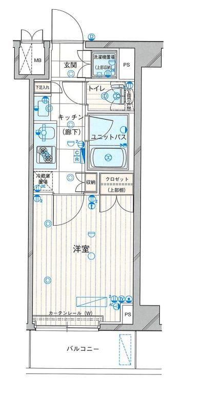 ルーブル川崎中丸子(1K/6階)の間取り写真