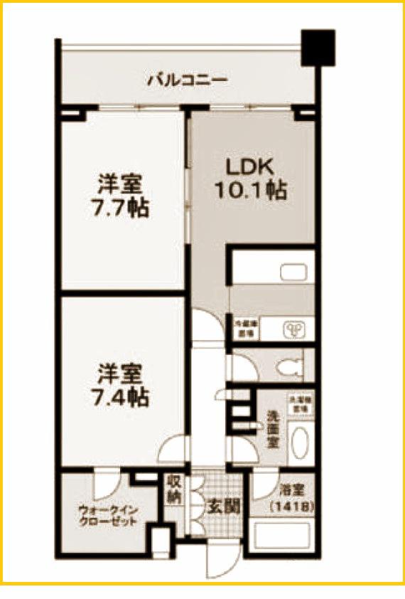 T・CITY六角橋(2LDK/3階)の間取り写真