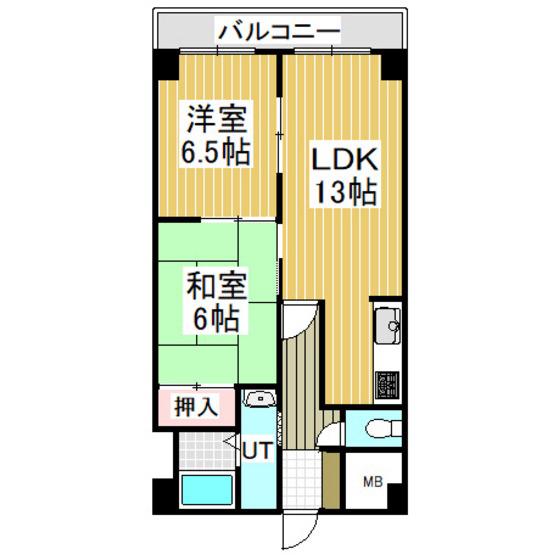 グランドール緑町(2LDK/5階)の間取り写真