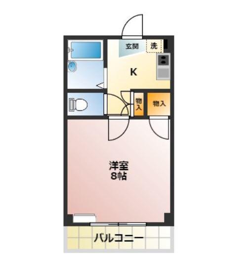 YKビル(1K/2階)の間取り写真