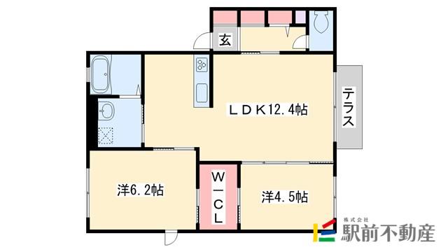 クレール・カメリア(2LDK/2階)の間取り写真