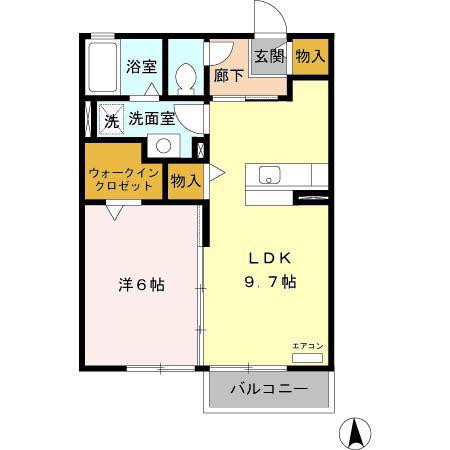 ロイヤルシティー(1LDK/2階)の間取り写真
