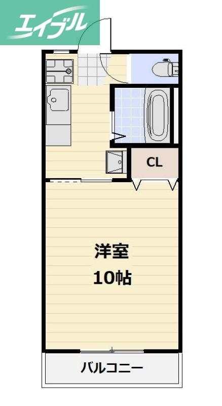 アジュール下中野(1K/5階)の間取り写真