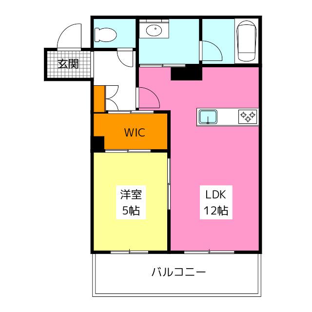 コンフォートH2026(1LDK/1階)の間取り写真