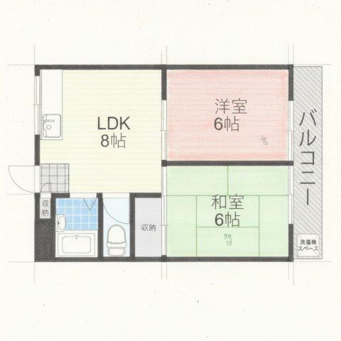 第1ミハマハイツ(2DK/2階)の間取り写真
