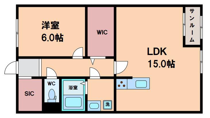 コスタ林寺(1LDK/3階)の間取り写真
