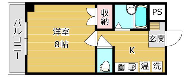 さつきハイム(1K/6階)の間取り写真