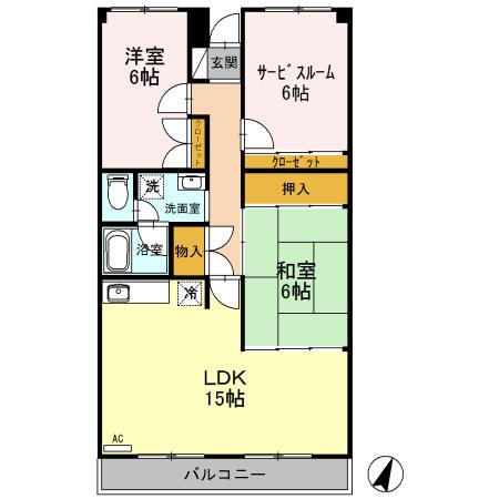 ファミール吉川(2SLDK/1階)の間取り写真