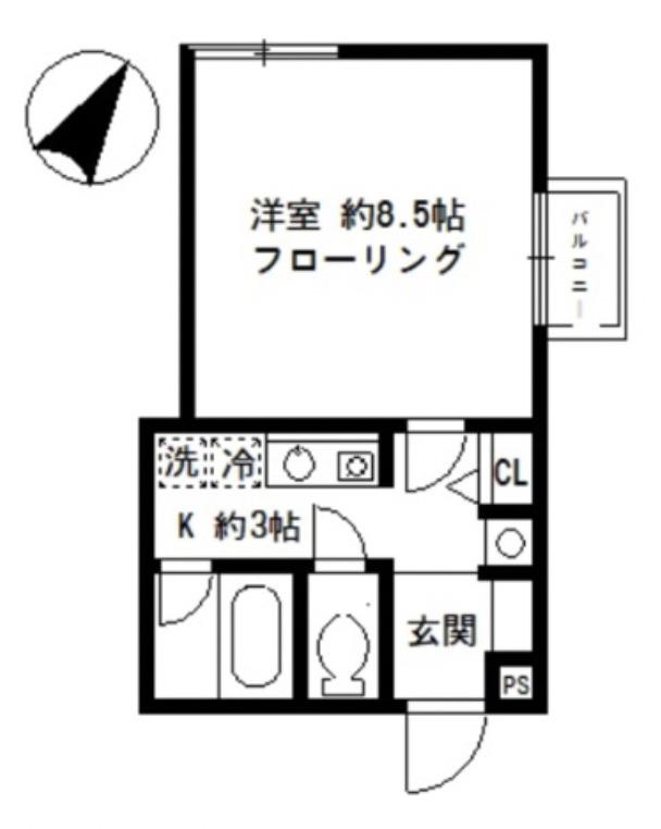 GALOPIN(1K/2階)の間取り写真